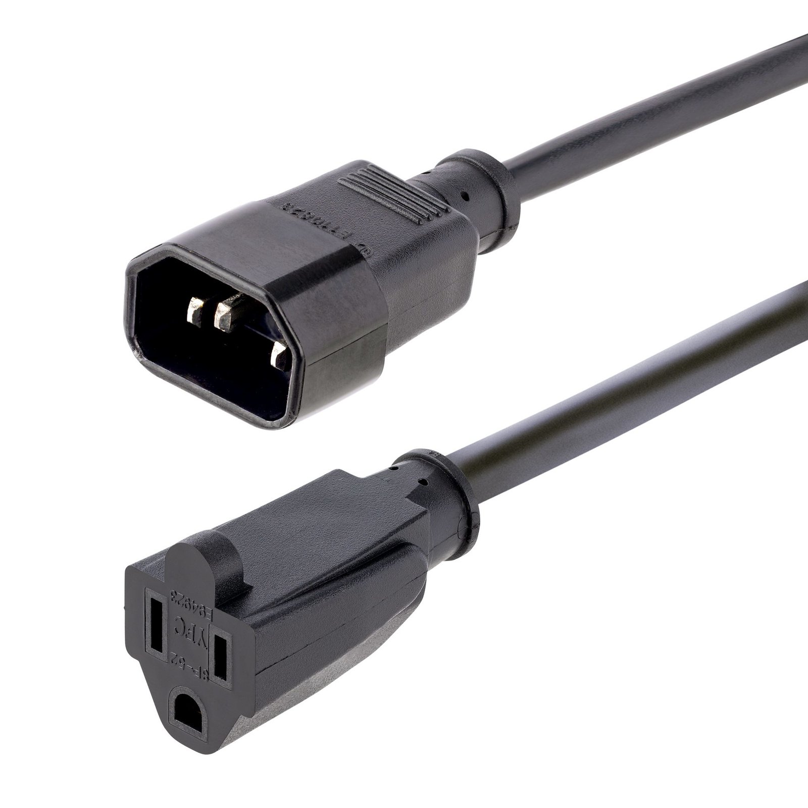 Startech StarTech.com 3ft (1m) Power Extension Cord, IEC 320 C14 to NEMA 5-15R, 10A 125V, 18AWG,