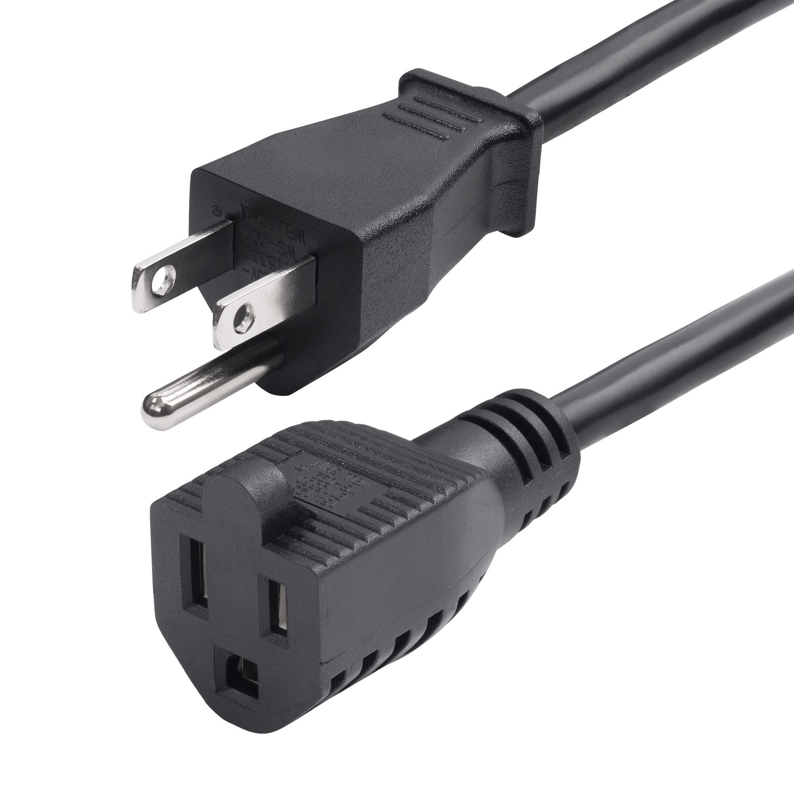 Startech StarTech.com 10ft (3m) Power Extension Cord, NEMA 5-15P to 5-15R AC Cable, 10A 125V,