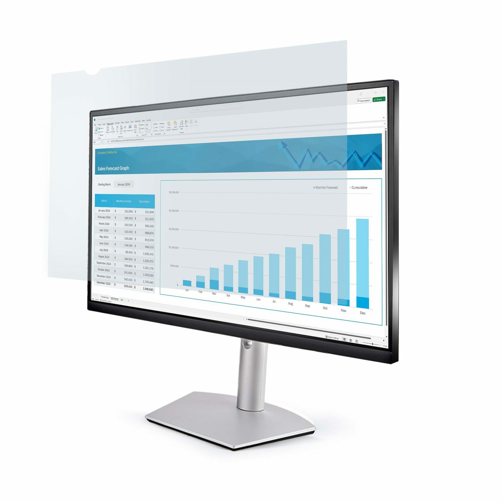 Startech StarTech.com 24-inch 16:10 Anti-Blue Light Filter, BlueLight Screen for 24in Computer