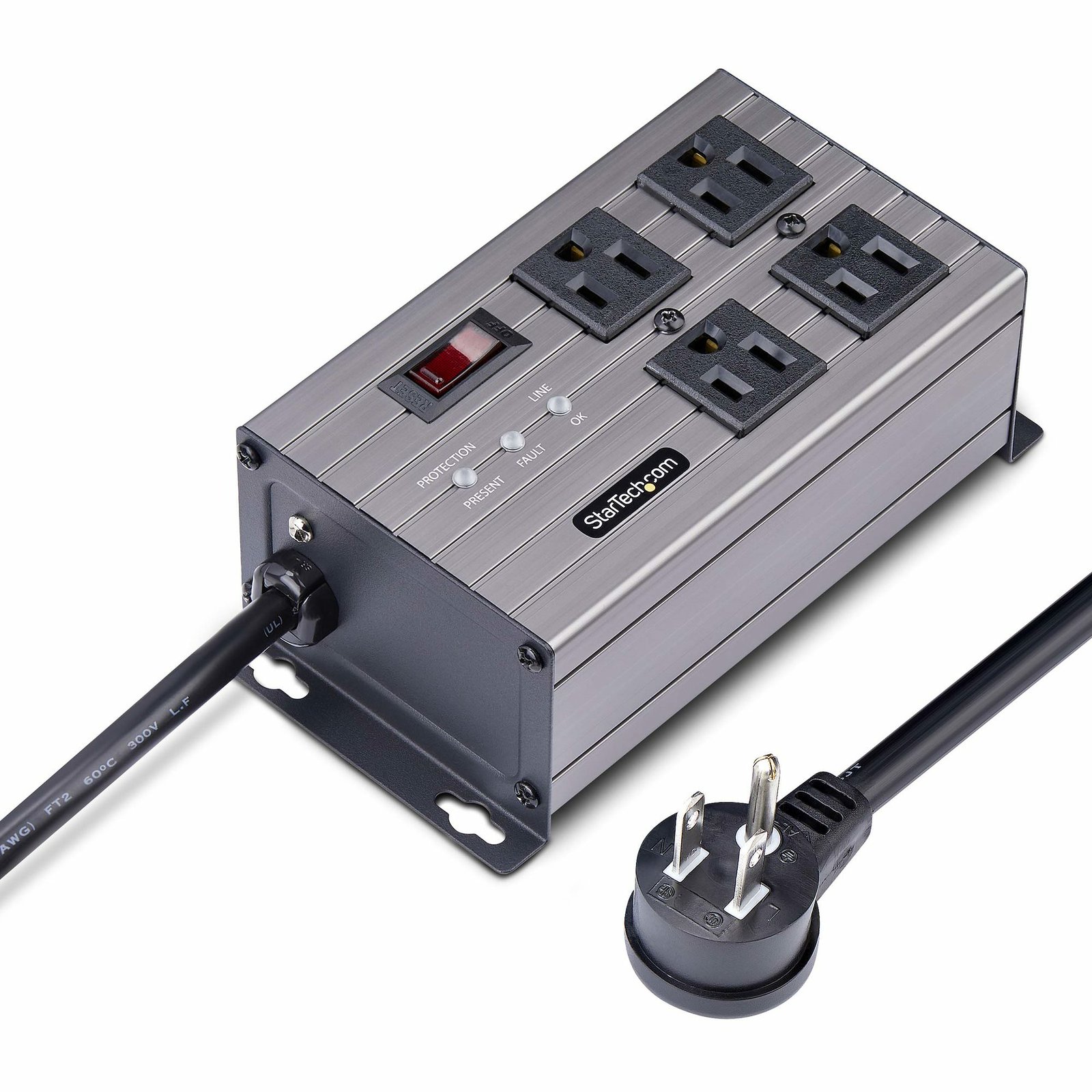 Startech StarTech.com 4-Outlet Industrial Power Strip 125V/15A, EMI/RFI Isolation, Surge