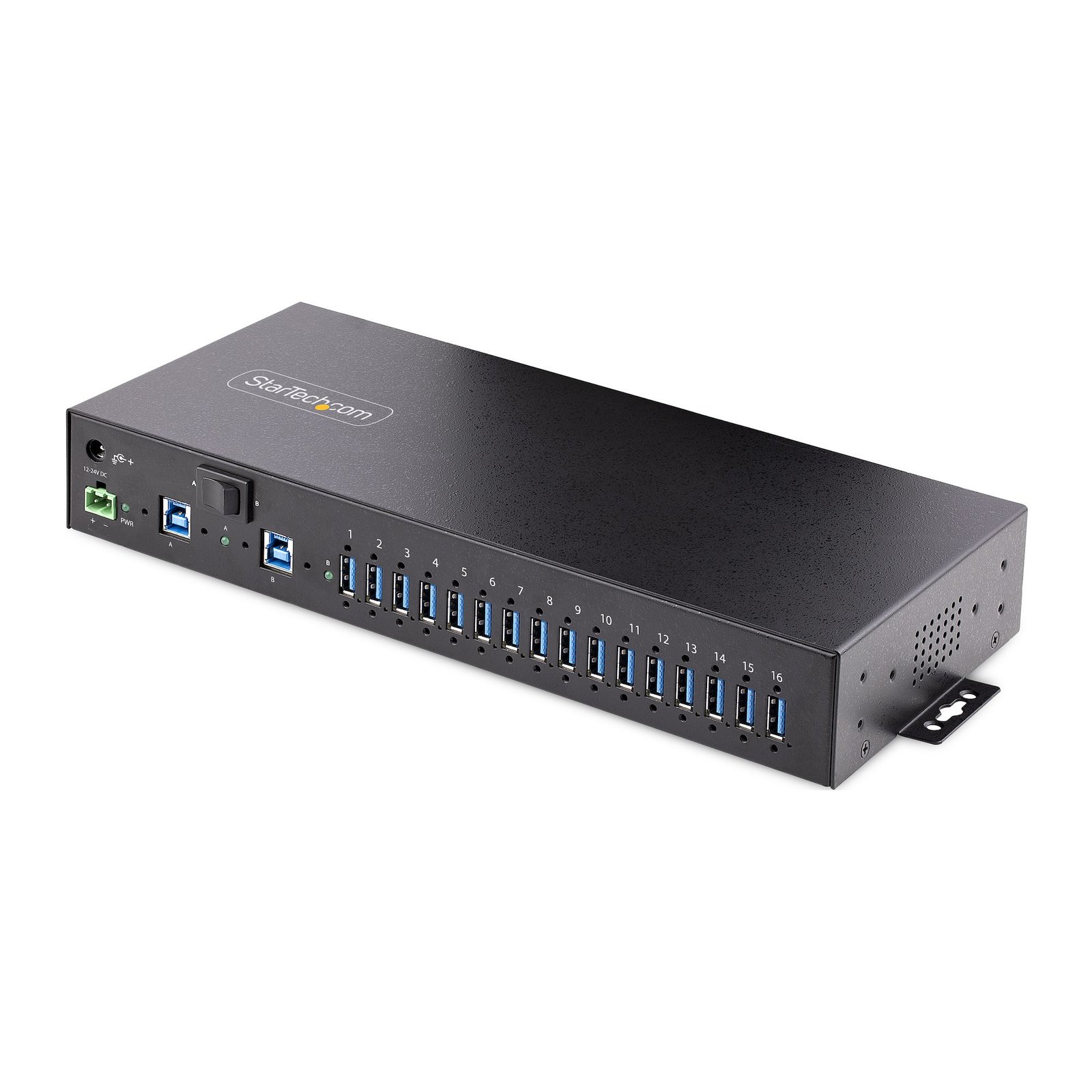Startech StarTech.com 16-Port Industrial USB 3.0 Hub 5Gbps, Metal, DIN/Surface/Rack Mountable, ESD