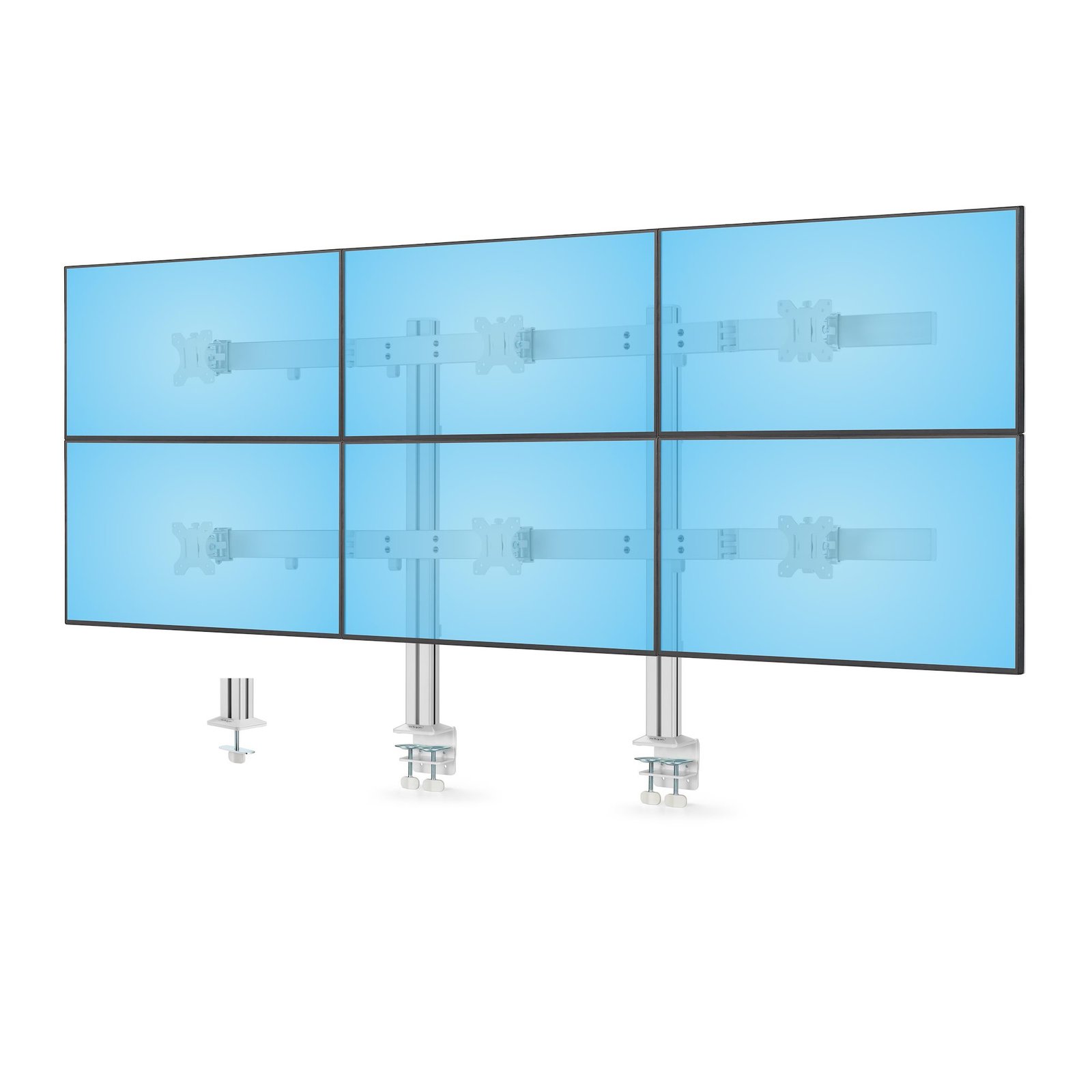 Startech StarTech.com Six-Monitor Desk Mount with Crossbar, Up To 32-inch Computer Screens, Max