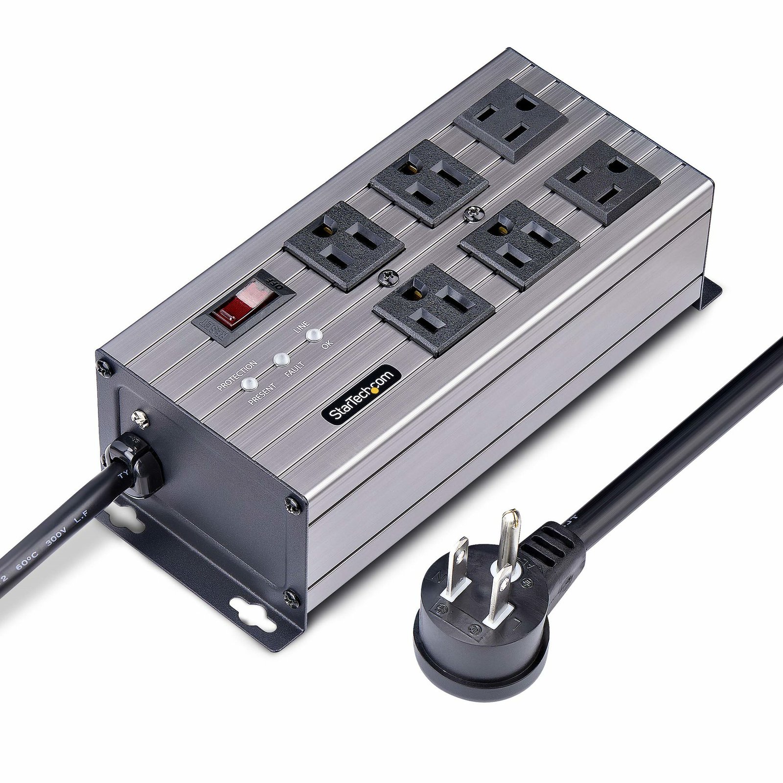 Startech StarTech.com 6-Outlet Industrial Power Strip 125V/15A, EMI/RFI Isolation, Surge