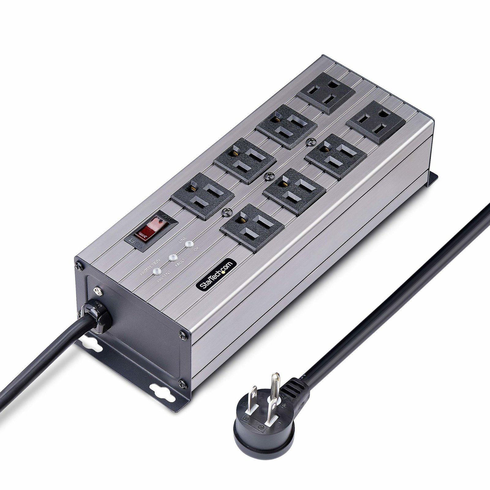 Startech StarTech.com 8-Outlet Industrial Power Strip 125V/15A, EMI/RFI Isolation, Surge