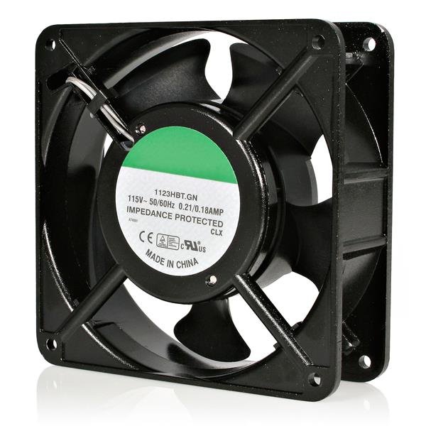 Startech StarTech.com 120mm Axial Rack Muffin Fan for Server Cabinet, 115V, AC Cooling, Low Noise &