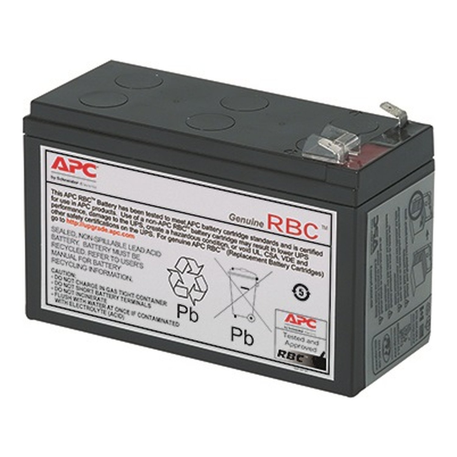 APC by Schneider Electric Replacement Battery Cartridge for Back-UPS, 12V 6.5Ah lead-acid 2-year