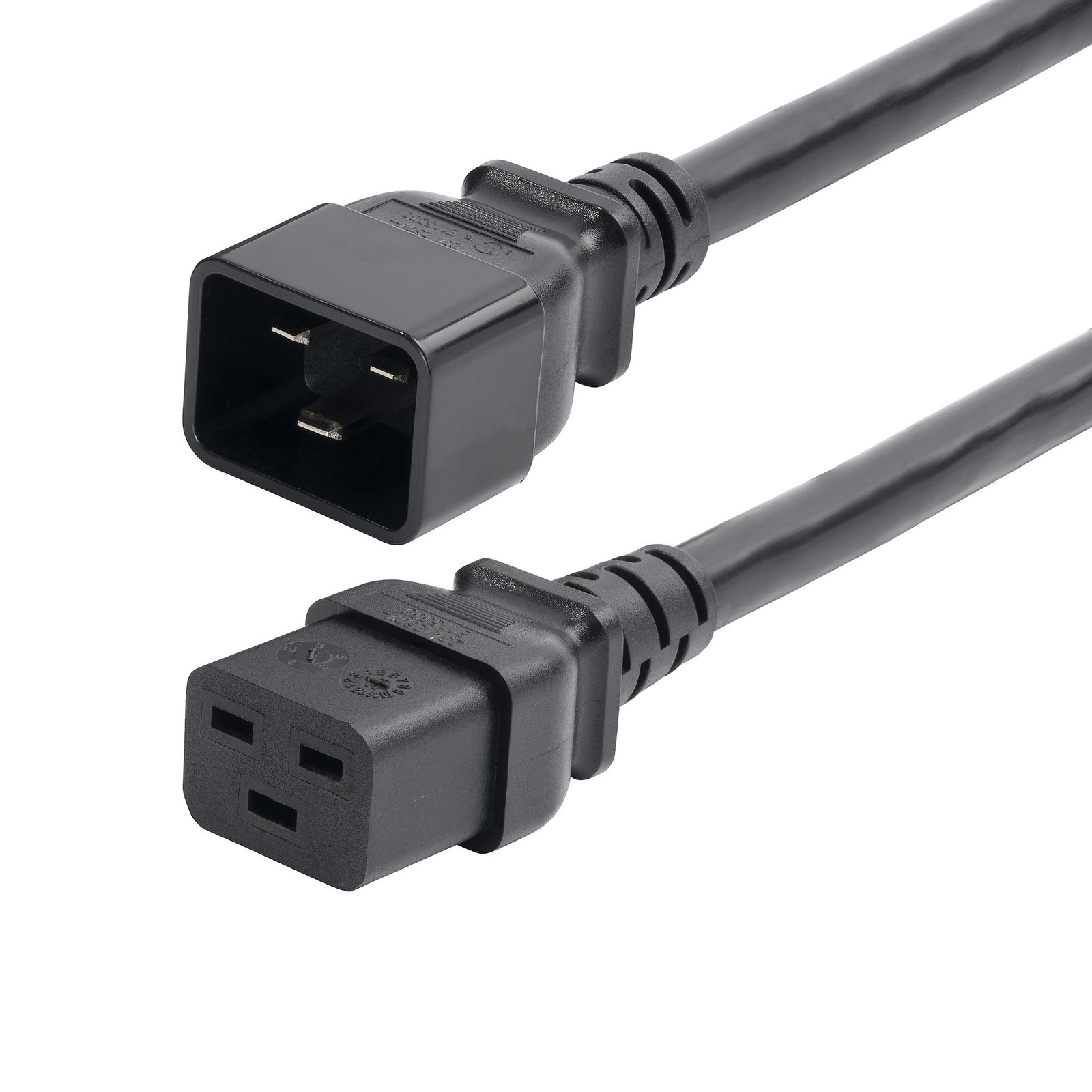 Startech StarTech.com 2ft (60cm) Heavy Duty Extension Cord, C19 to C20 Black 20A 250V, 12AWG, Gauge