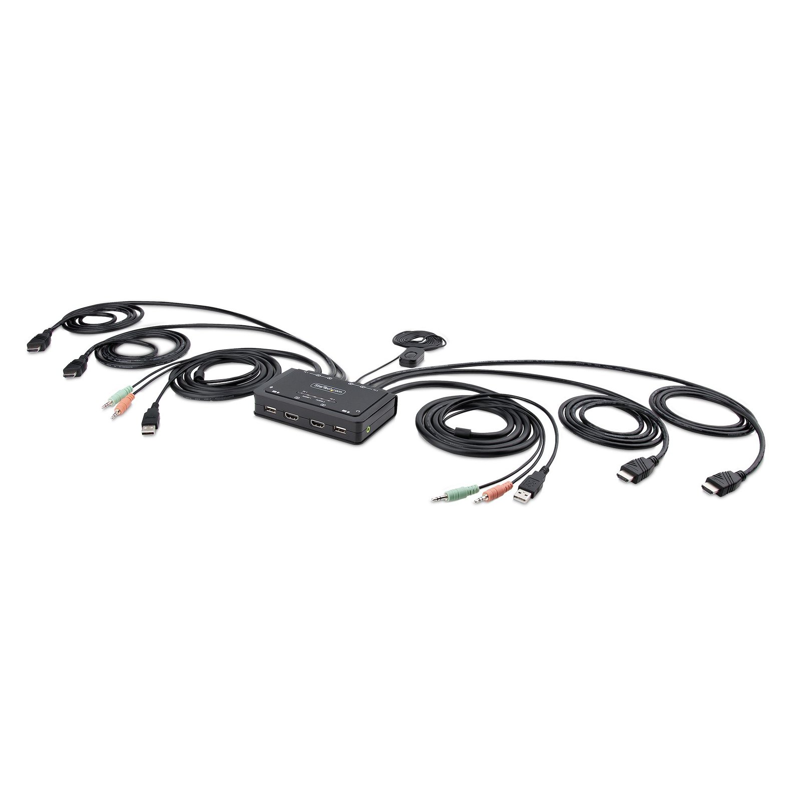 Startech StarTech.com 2-Port Dual-Monitor HDMI Cable KVM Switch, 4K 60Hz, Compact with 5ft/1.5m