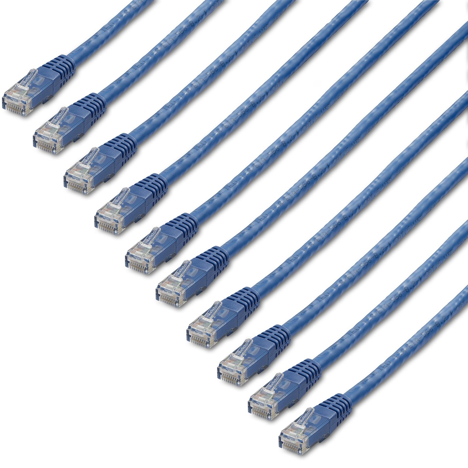 Startech StarTech.com 3 ft. CAT6 Ethernet cable - 10 Pack - ETL Verified - Blue Patch Cord - Molded