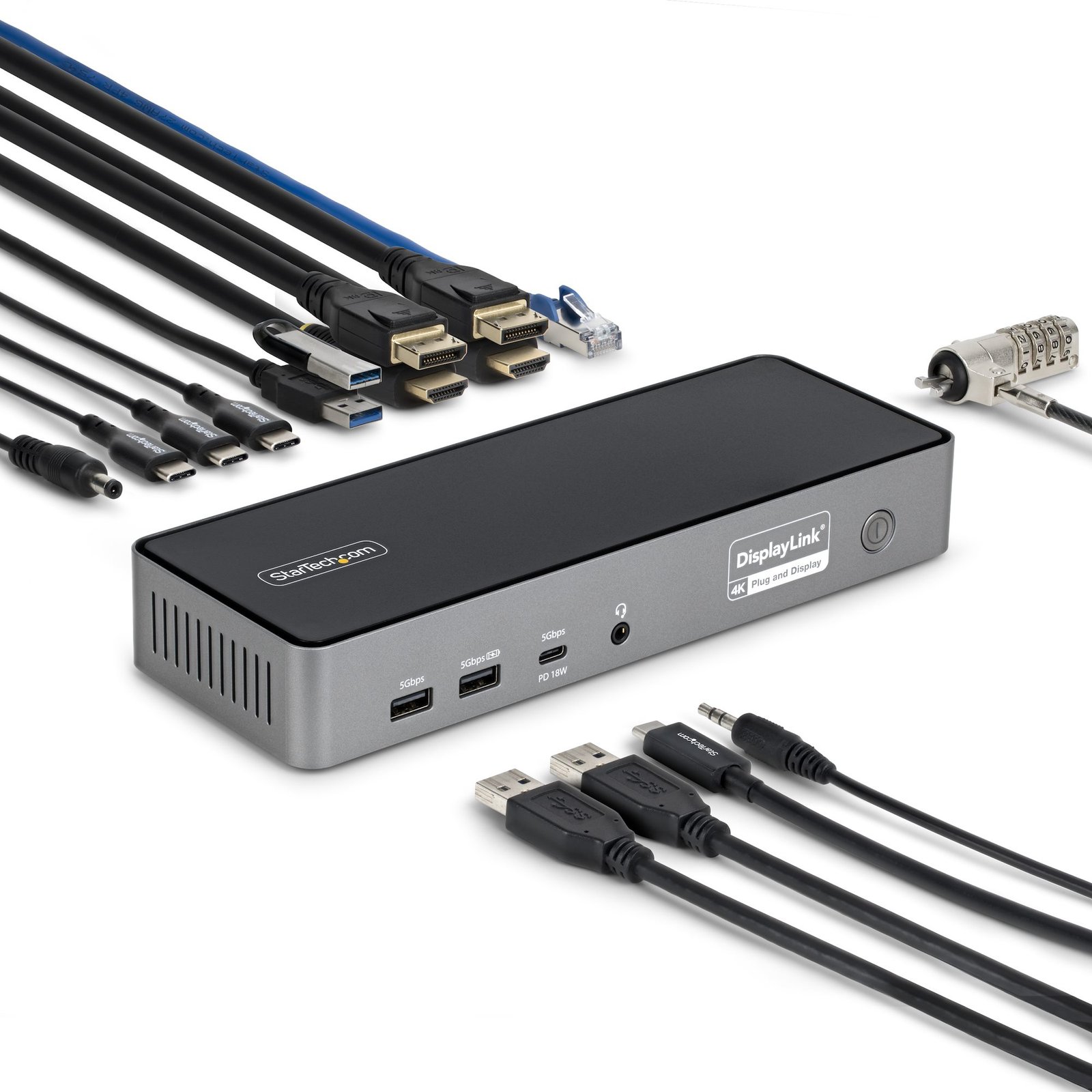 Startech StarTech.com Triple-Monitor USB-C Docking Station, 140W Laptop Charging Dock for MacBook