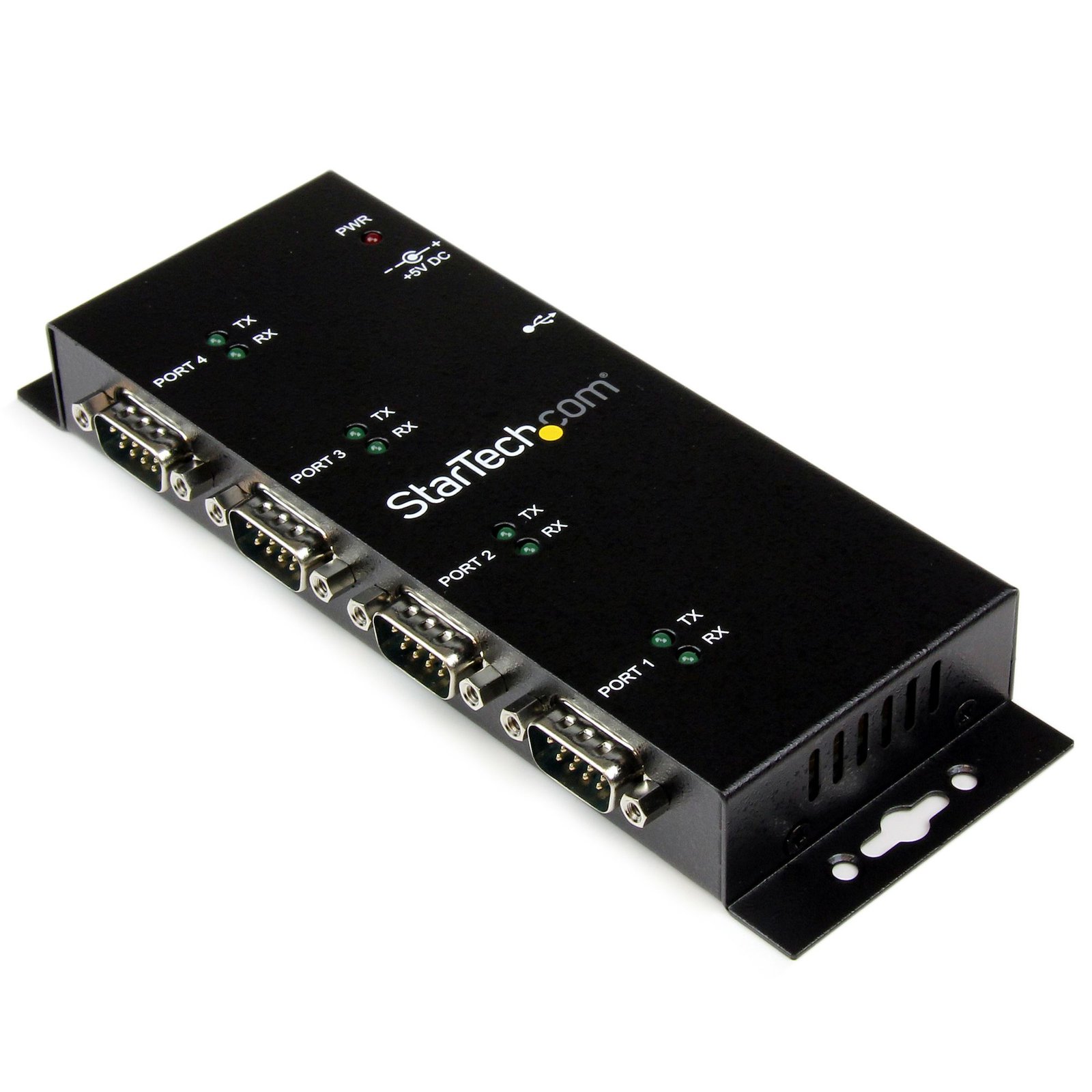 Startech StarTech.com 4 Port USB to DB9 RS232 Serial Adapter Hub – Industrial DIN Rail and Wall