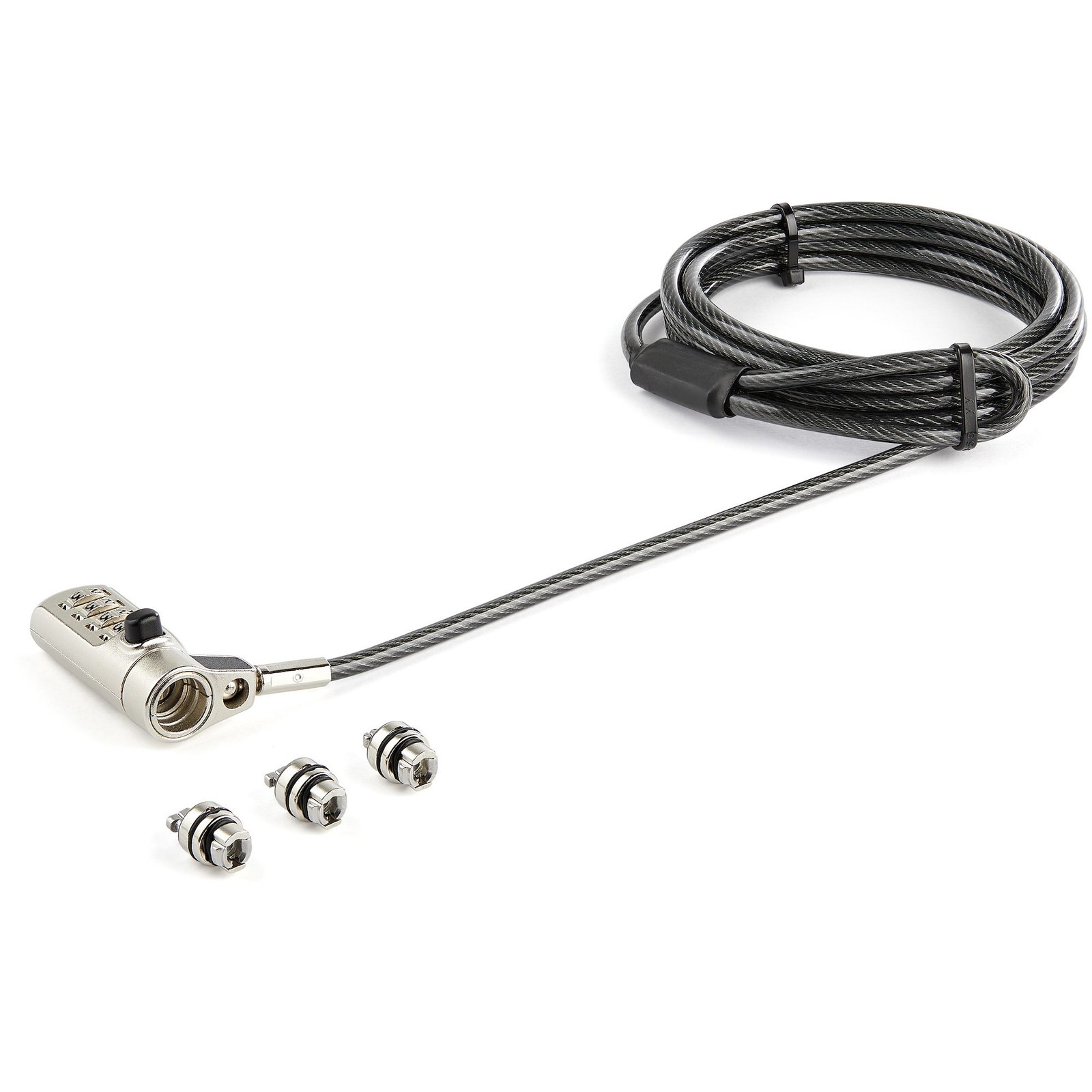 Startech StarTech.com 6.6ft (2m) 3-in-1 Universal Laptop Cable Lock - 4-Digit Combination