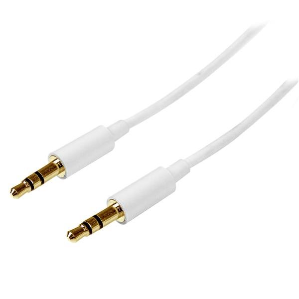 Startech StarTech.com 2m White Slim 3.5mm Stereo Audio Cable - Male to MU2MMMSWH