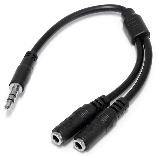 Startech StarTech.com Slim Stereo Splitter Cable - 3.5mm Male to 2x Female MUY1MFFS