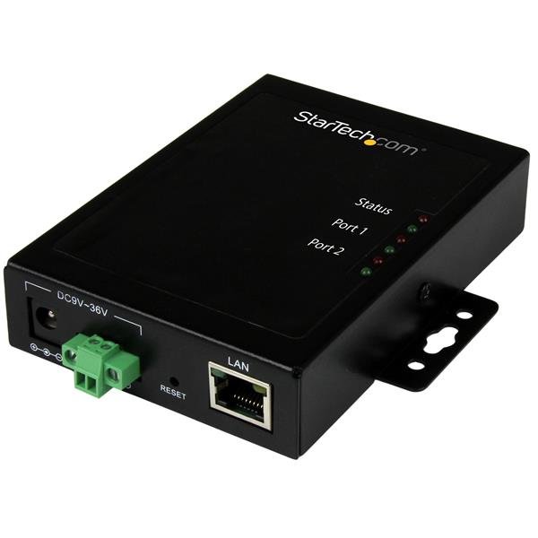 Startech StarTech.com 2-Port Serial-to-IP Ethernet Device Server - RS232 - Metal and Mountable -
