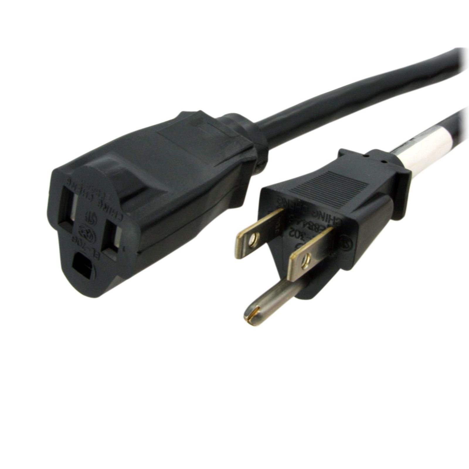 Startech StarTech.com 6ft (1.8m) Heavy Duty Extension Cord, NEMA 5-15R to 5-15P Black 15A 125V,