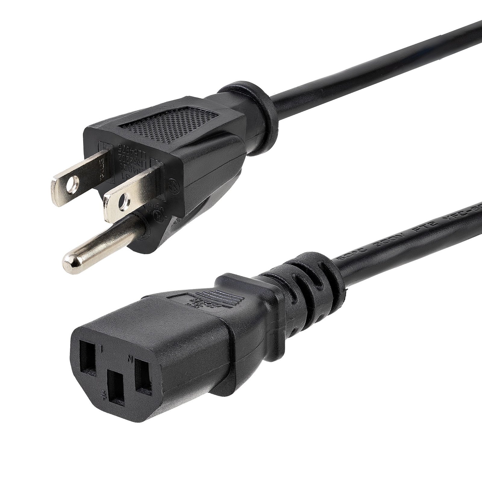 Startech StarTech.com 10ft (3m) Computer Power Cord, NEMA 5-15P to C13, 10A 125V, 18AWG, Black