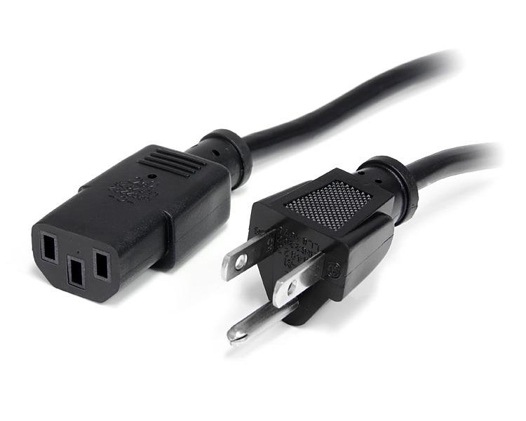 Startech StarTech.com 15ft (4.5m) Computer Power Cord, NEMA 5-15P to C13, 10A 125V, 18AWG, Black