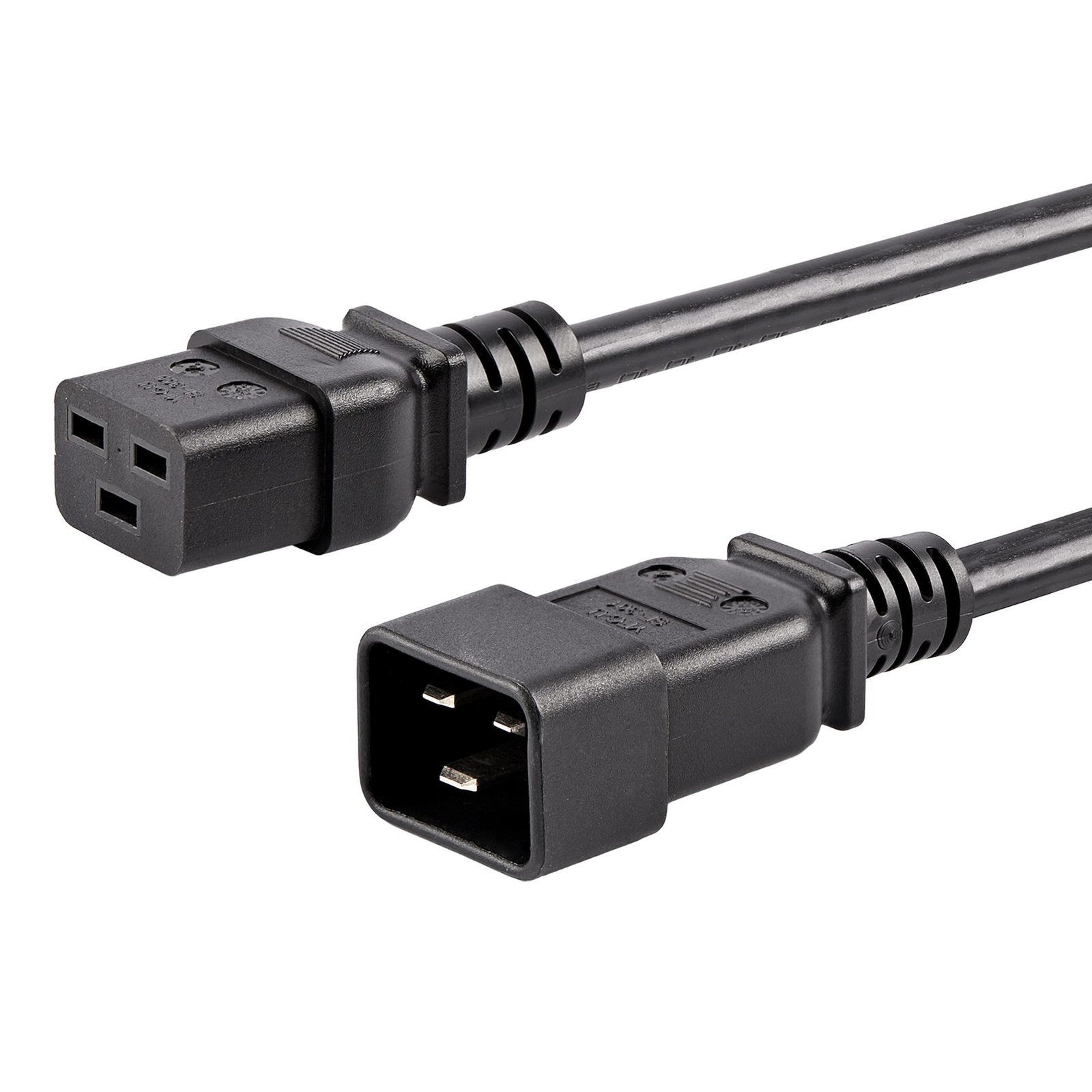 Startech StarTech.com 10ft (3m) Heavy Duty Extension Cord, IEC 320 C19 to C20 Black 15A 250V,