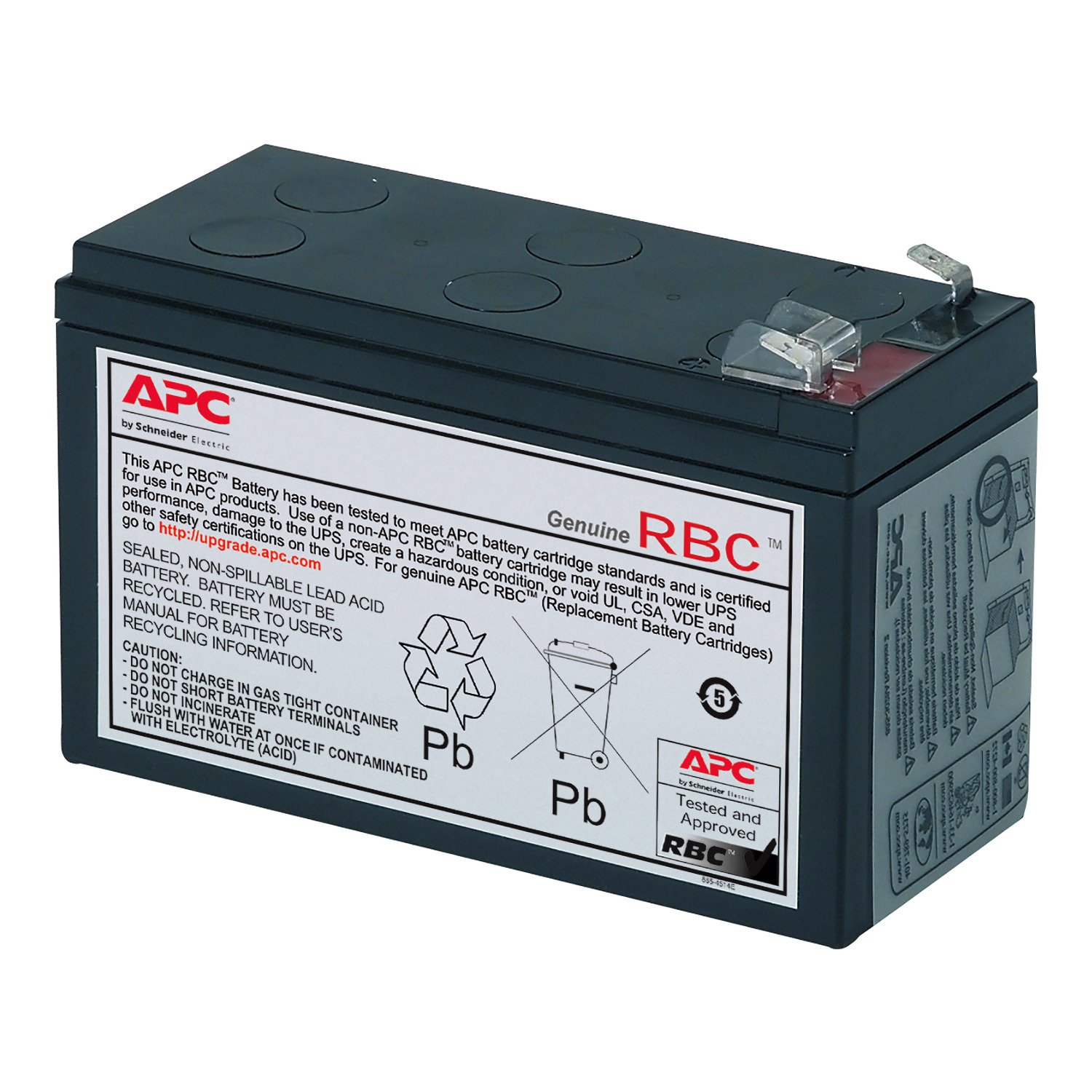 APC by Schneider Electric Replacement Battery Cartridge, Valve regulated lead–acid 7Ah, 12VDC,