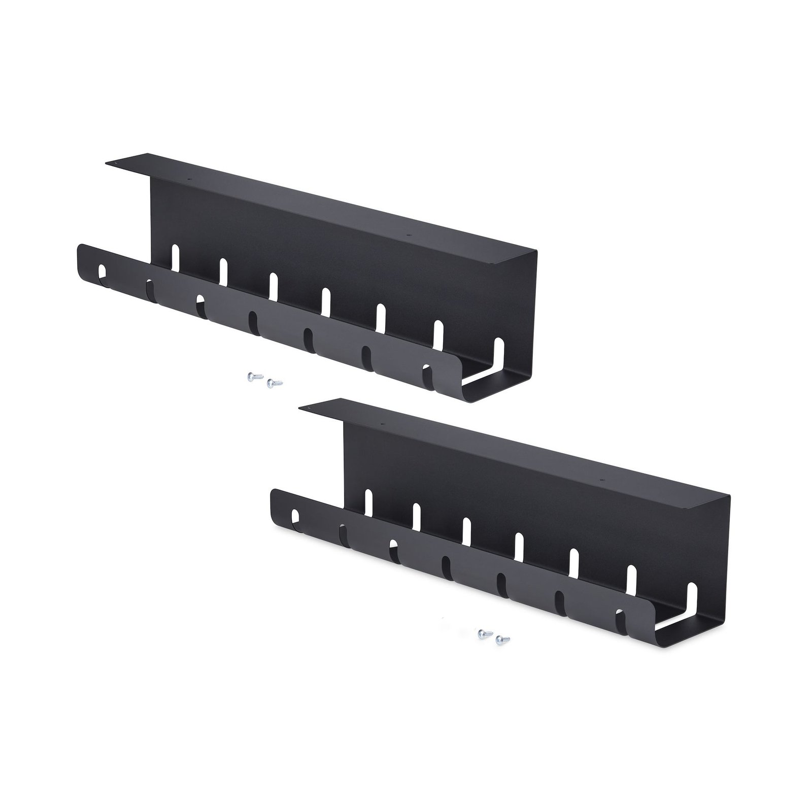 Startech StarTech.com 2-Pack Under Desk Cable Management Tray, 42" Long (21" Per Metal Slotted