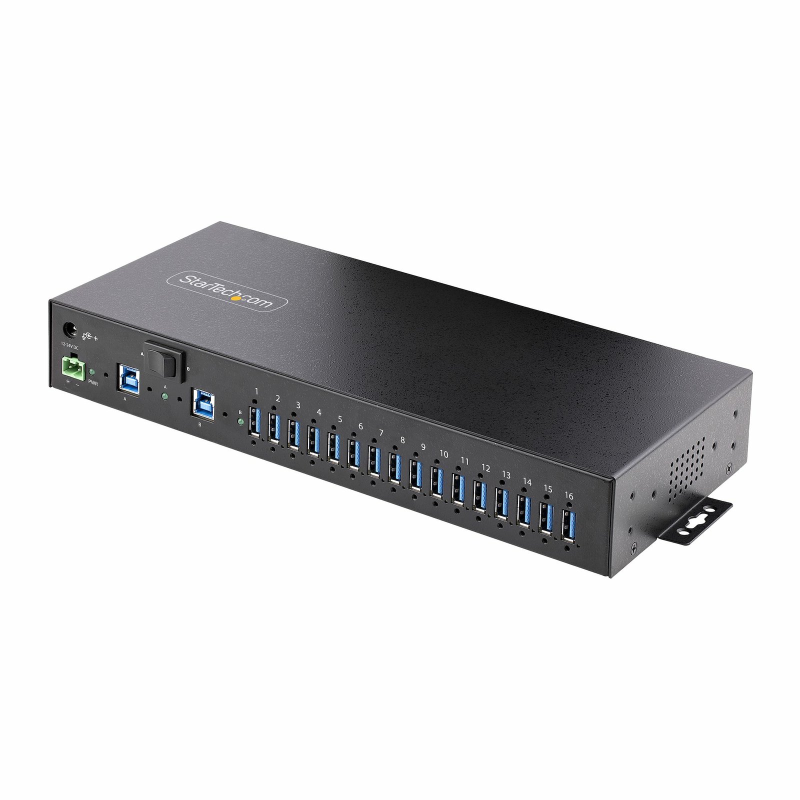 Startech StarTech.com 16-Port Industrial USB 5Gbps Hub with Power Adapter, Metal Enclosure,