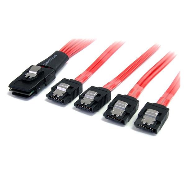 Startech StarTech.com 50cm Serial Attached SCSI SAS Cable - SFF-8087 to 4x Latching SATA SAS8087S450
