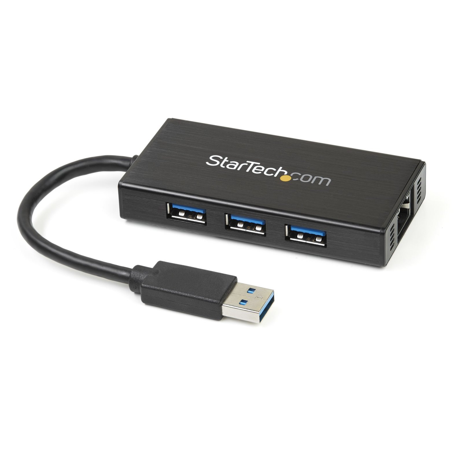 Startech StarTech.com 3-Port Portable USB 3.0 Hub plus Gigabit Ethernet - 5Gbps - Aluminum with