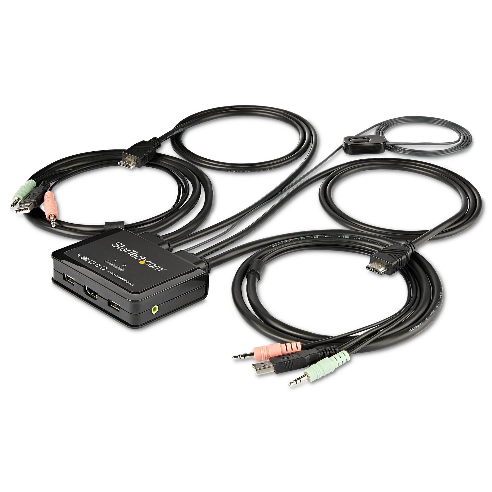 Startech StarTech.com 2 Port HDMI KVM Switch - 4K 60Hz - Compact Dual UHD/Ultra HD USB Desktop