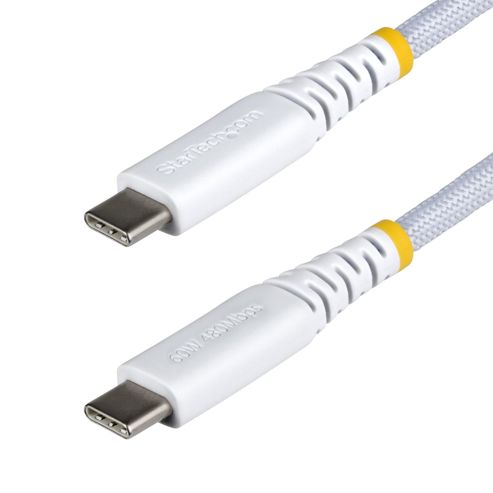 Startech StarTech.com 6in (15cm) White USB-C Charging Cable, 60W (3A) PD, Dual-Layer Braided
