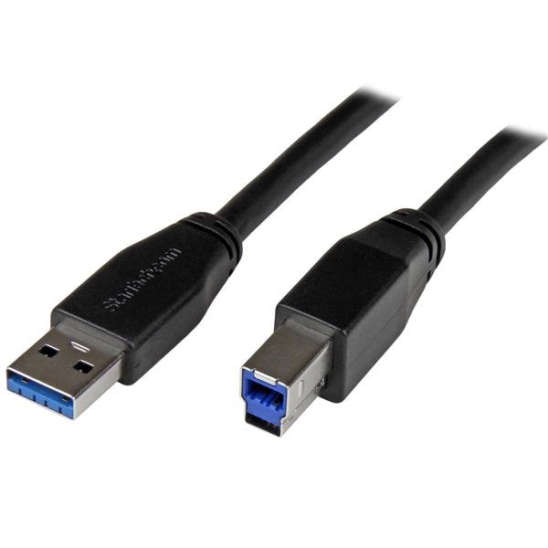 Startech StarTech.com 5m (16ft) Active USB 3.0 (5Gbps) USB-A to USB-B Cable - M/M USB3SAB5M