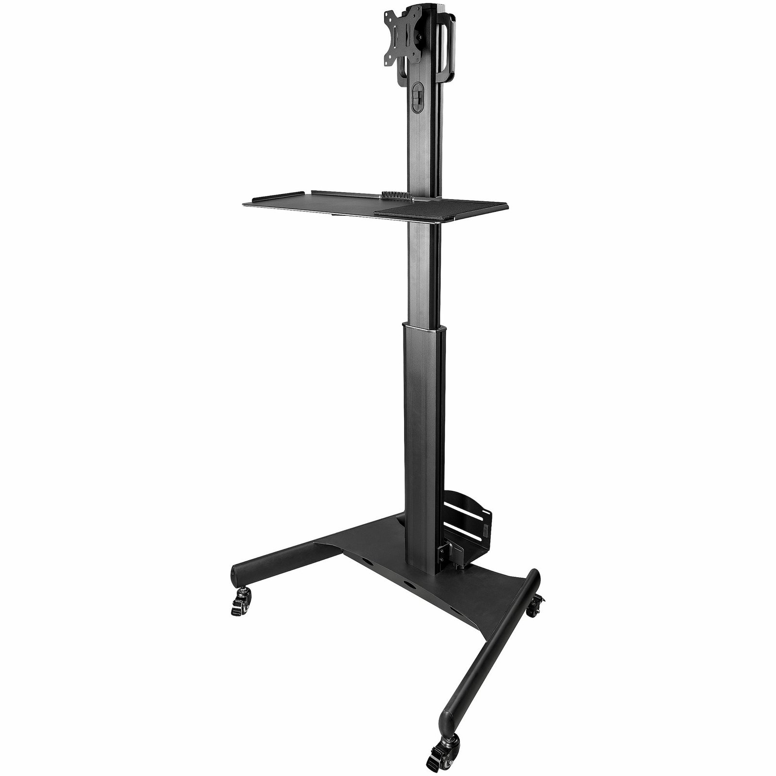 Startech StarTech.com Mobile Workstation Cart with Monitor Mount, CPU/PC Holder, Keyboard Tray -