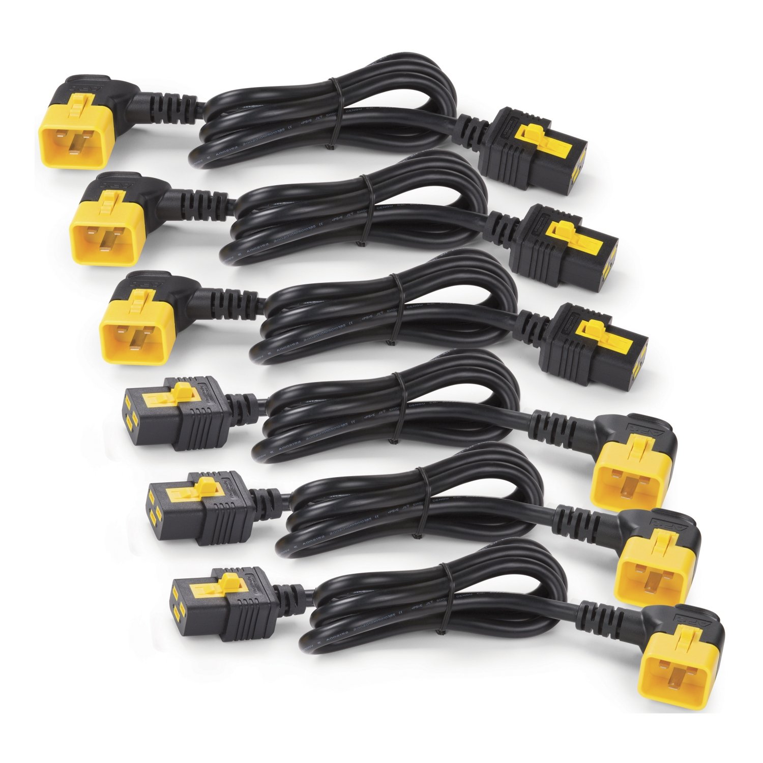 APC by Schneider Electric Power Cord Kit (6 ea), Locking, C19 to C20 (90 Degree), 0.6m AP8712R