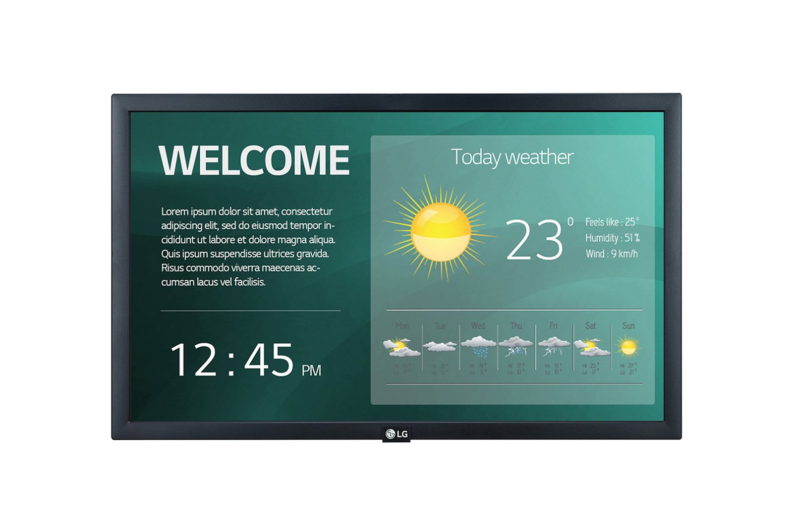 LG Commercial 22SM3G-B Digital signage display 54.6 cm (21.5') IPS Wi-Fi 250 cd/m² Full HD Black 22SM3GB