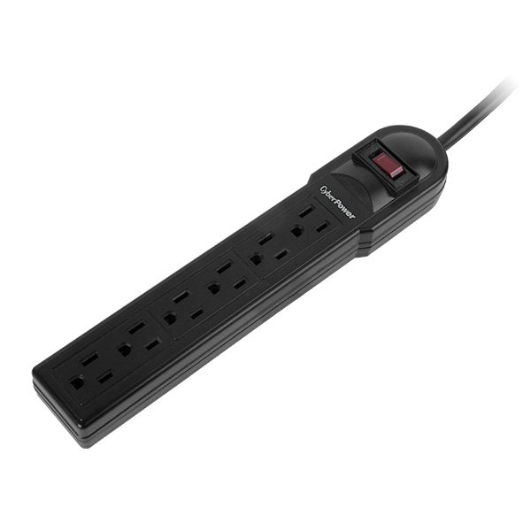 Cyberpower Canada CSB604 surge protector Black 6 AC outlet(s) 125 V 1.219 m