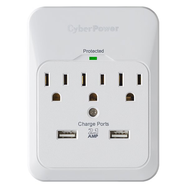 Cyberpower Canada CSP300WUR1 surge protector White 3 AC outlet(s) 125 V
