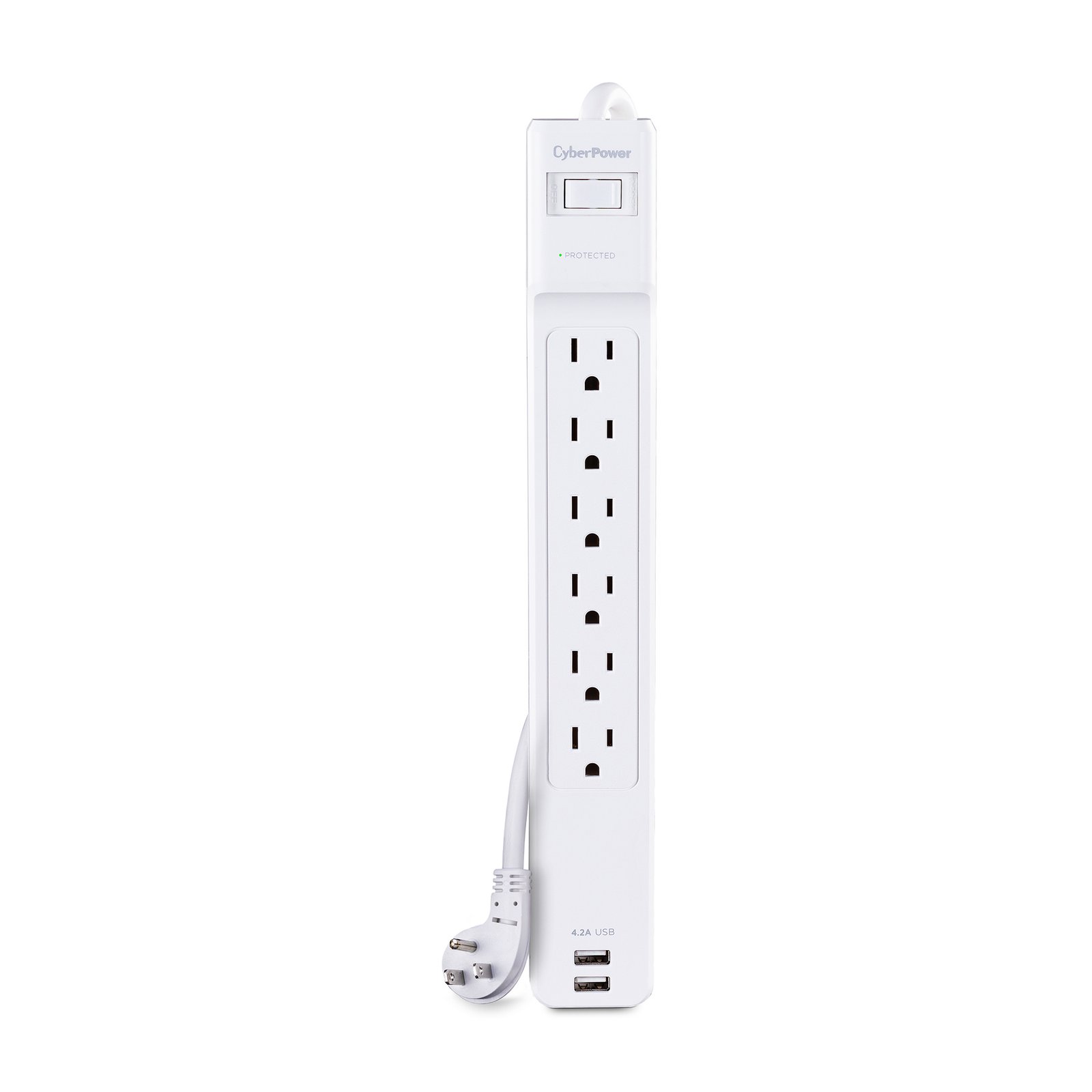 Cyberpower Canada CSP606U42A surge protector White 6 AC outlet(s) 125 V 1.8 m