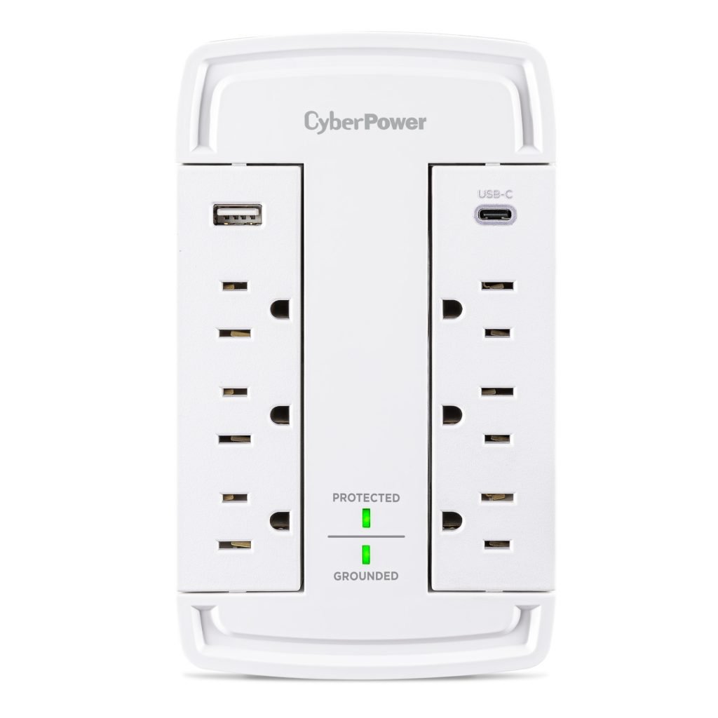 Cyberpower Canada CSP6WSUC surge protector White 6 AC outlet(s) 125 V 1.8 m