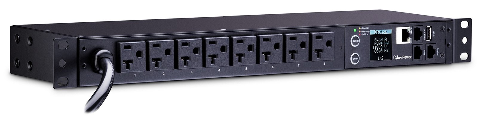 Cyberpower Canada PDU31002 power distribution unit (PDU) 8 AC outlet(s) 1U Black