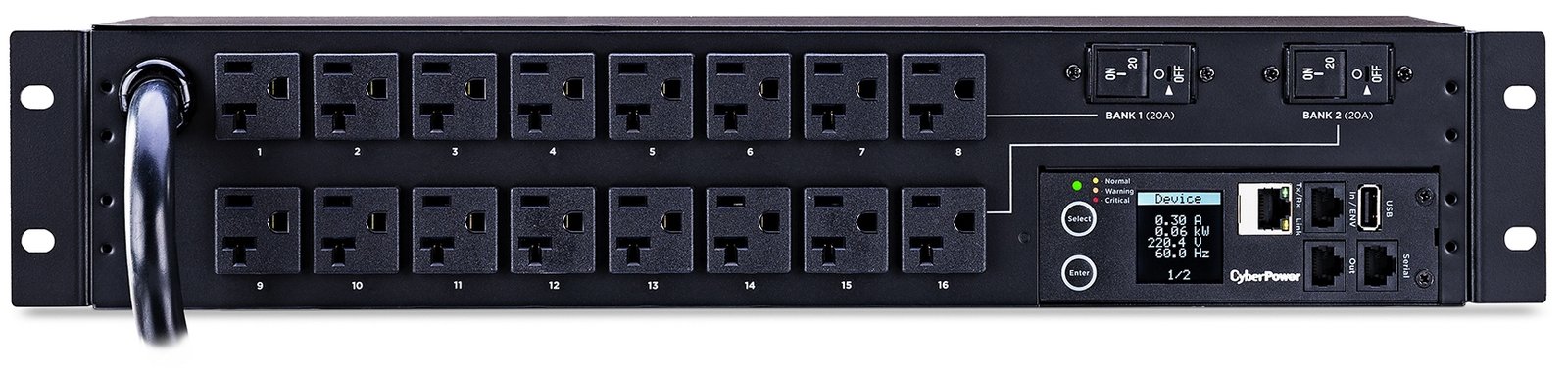 Cyberpower Canada PDU31003 power distribution unit (PDU) 16 AC outlet(s) 2U Black
