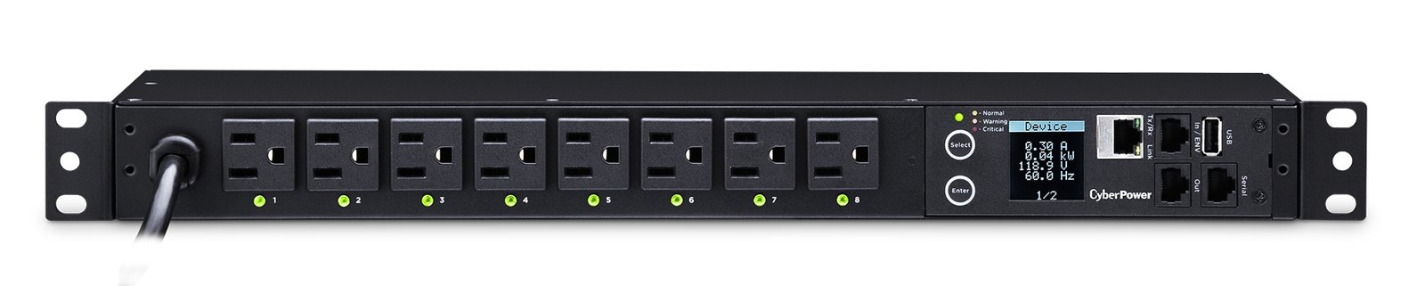 Cyberpower Canada PDU41001 power distribution unit (PDU) 8 AC outlet(s) 1U Black