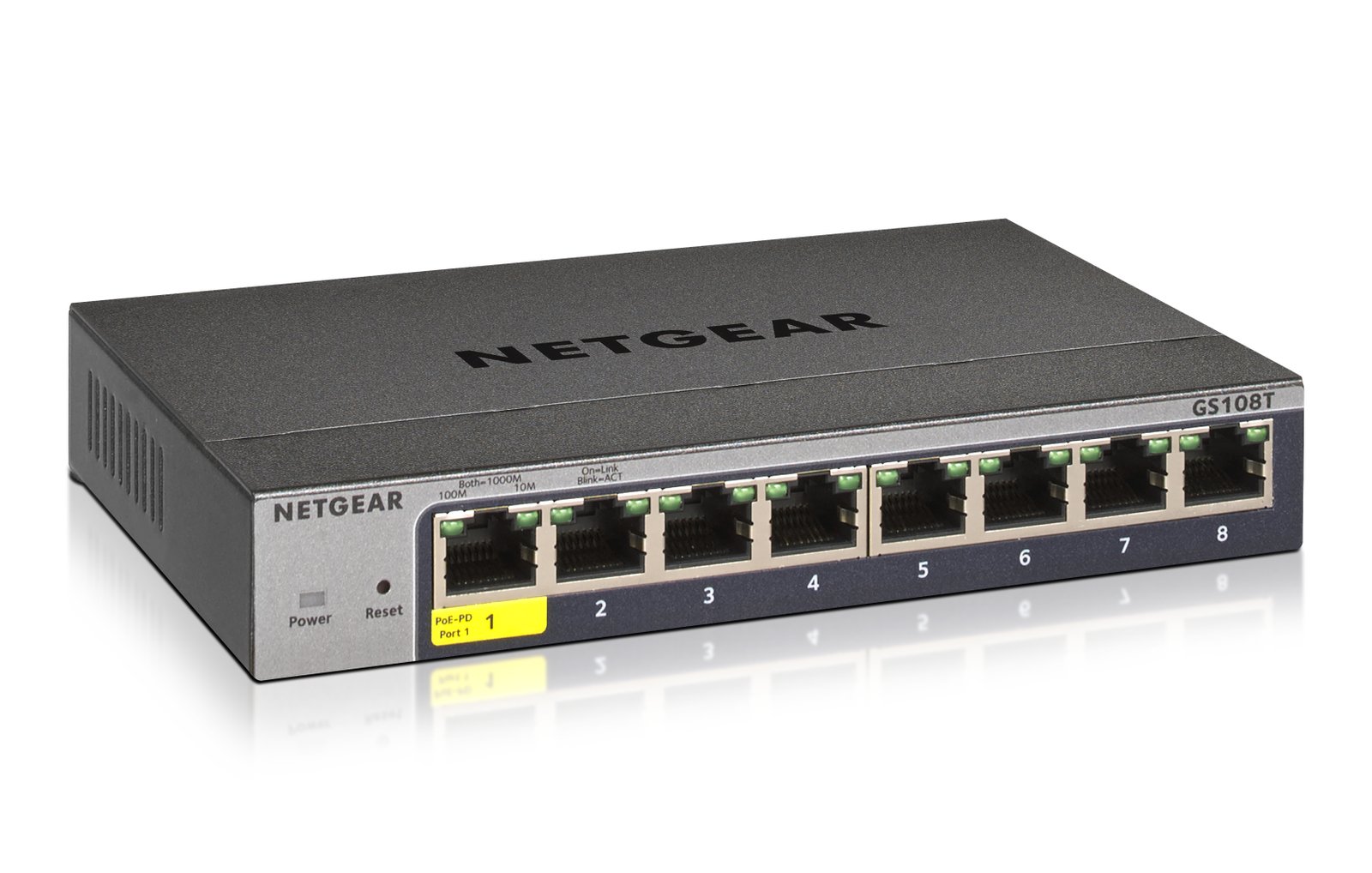 NETGEAR GS108T-300 Managed L2 Gigabit Ethernet (10/100/1000) Grey GS108T-300NAS