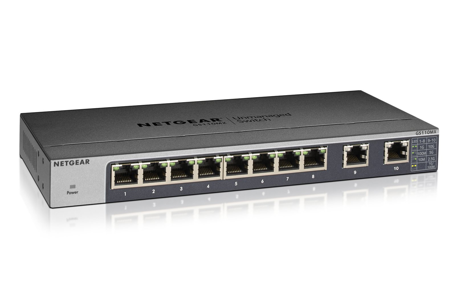 NETGEAR GS110MX Unmanaged Gigabit Ethernet (10/100/1000) Black GS110MX-100NAS