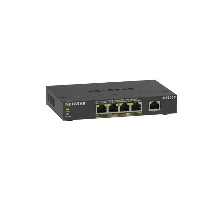 NETGEAR GS305P Unmanaged Gigabit Ethernet (10/100/1000) Power over (PoE) Desktop/Wall-Mounting