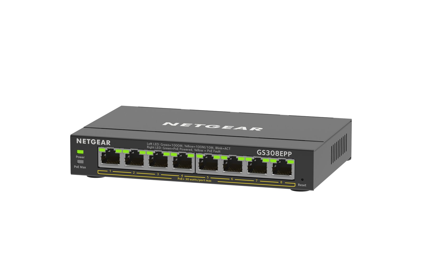 NETGEAR 8 Port PoE Gigabit Ethernet Plus Switch (GS308EPP) GS308EPP-100NAS