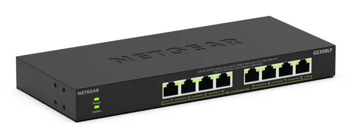 NETGEAR GS308LP Unmanaged Gigabit Ethernet (10/100/1000) Power over (PoE) Desktop Black
