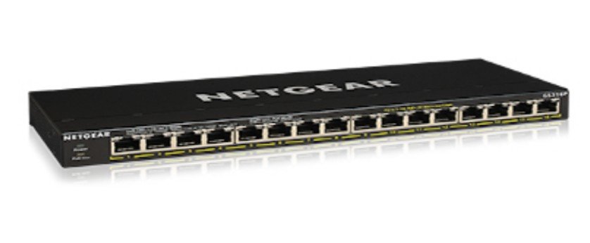 NETGEAR GS316P Unmanaged Gigabit Ethernet (10/100/1000) Power over (PoE) Black GS316P-100NAS