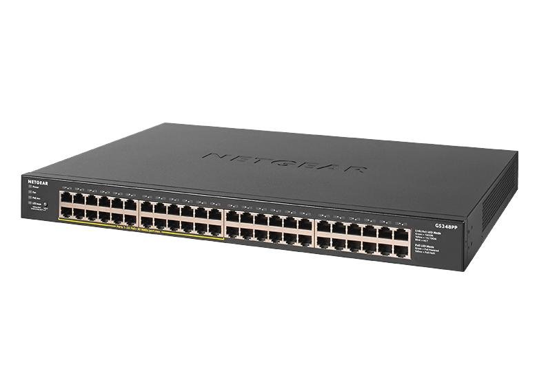 NETGEAR GS348PP Unmanaged Gigabit Ethernet (10/100/1000) Power over (PoE) Black GS348PP-100NAS