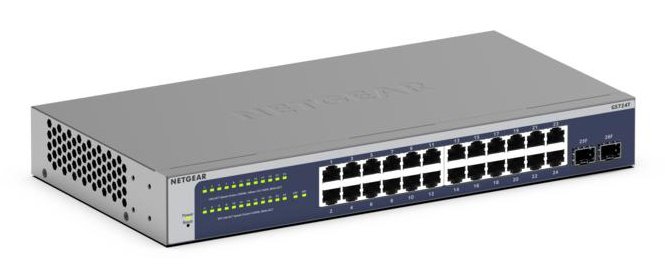 NETGEAR GS724T-600NAS network switch Managed L2+/L3 Gigabit Ethernet (10/100/1000) 1U Blue, Grey