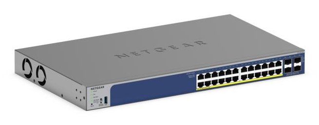 NETGEAR 28-Port PoE Gigabit/10G Stackable Smart Switch (GS728TXP) GS728TXP-300NAS